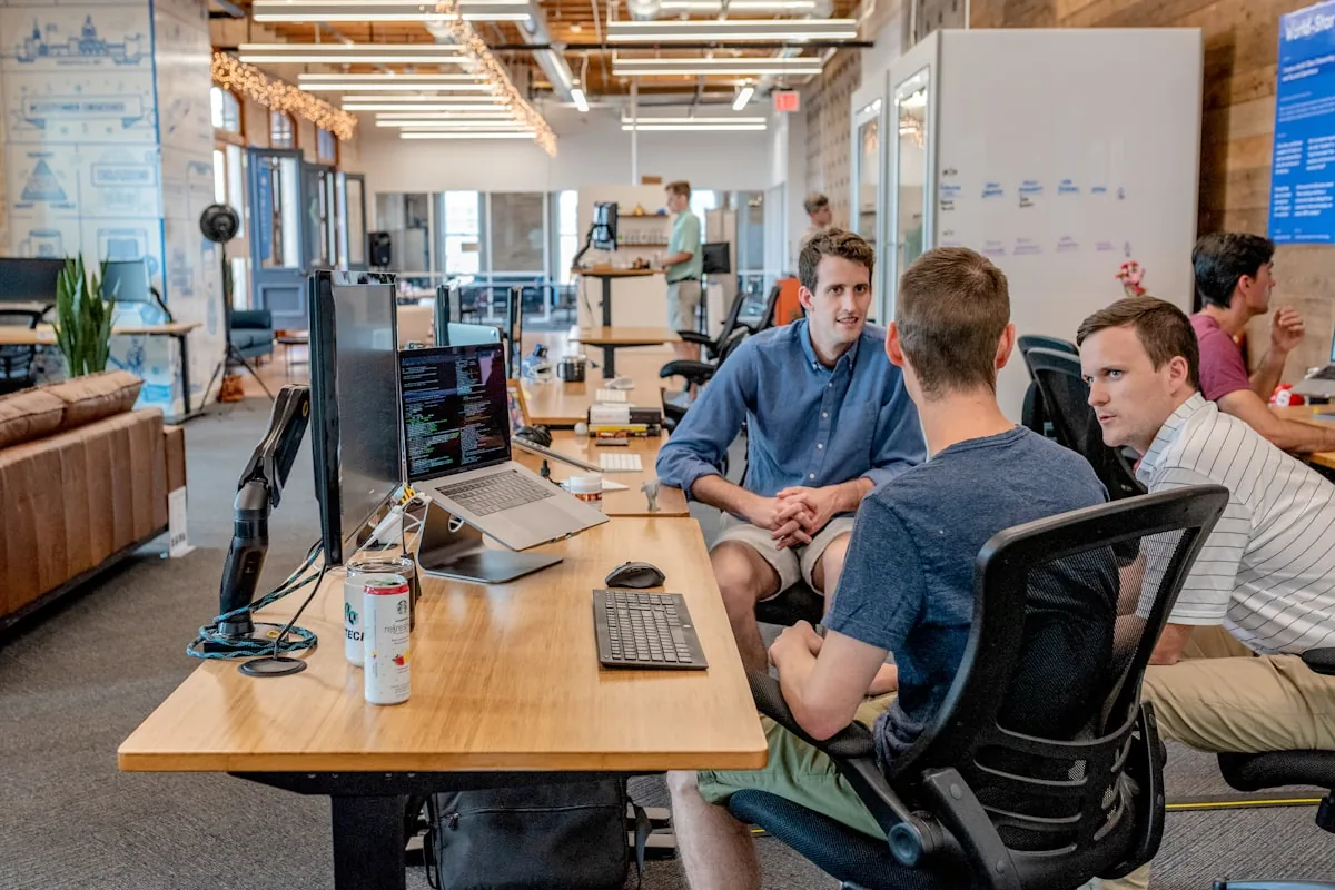 Marketing team discussing a client project